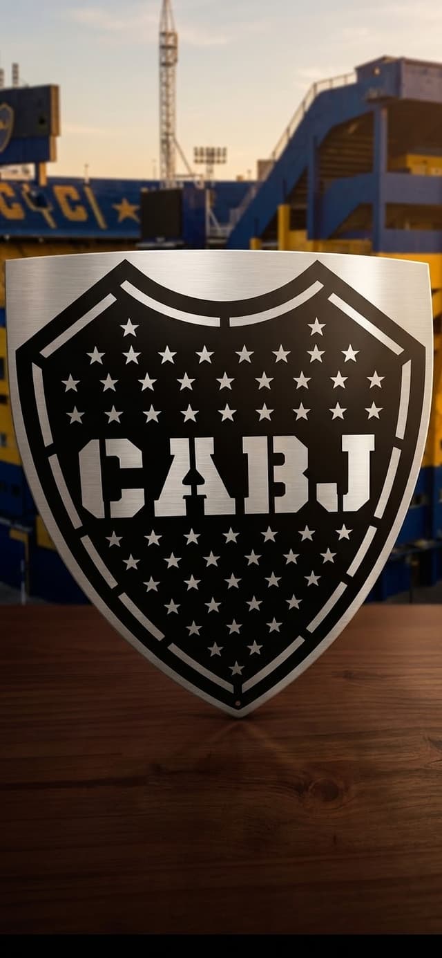 Cuadro negro escudo boca (fibrofácil)