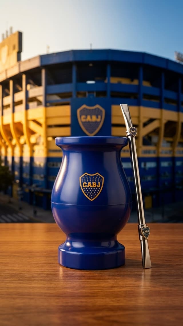 Mate de plástico azul