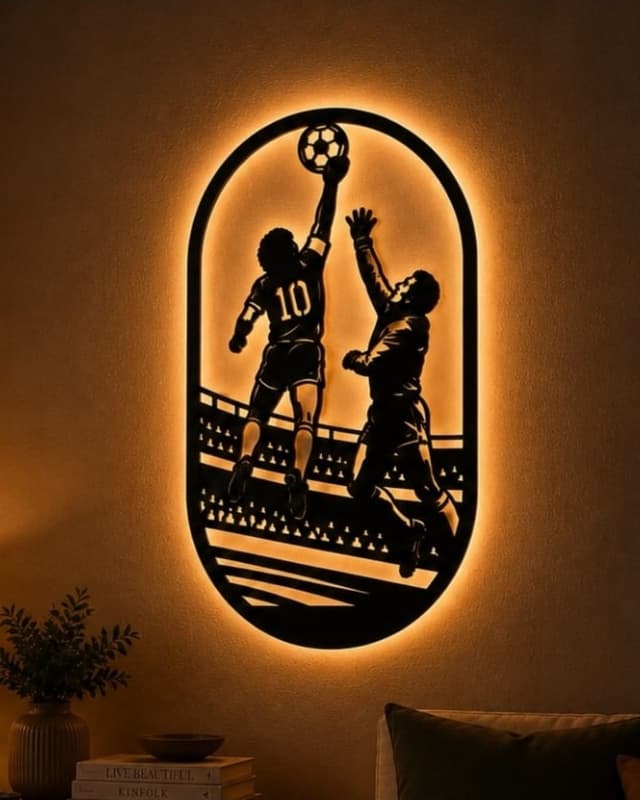 Cuadro con luz led de Maradona
